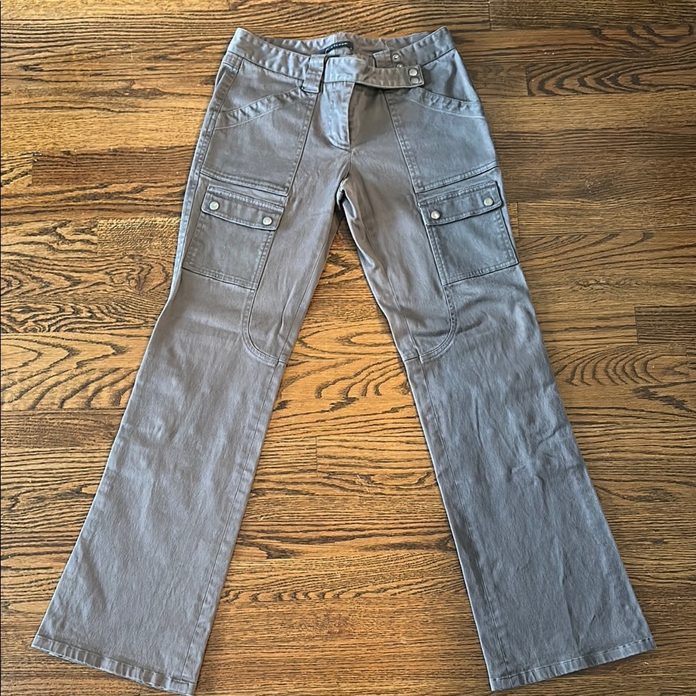 Elie Tahari Gray Wide-Leg Cargo Jeans